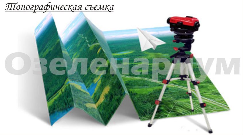 топосъемка озеленяемого участка для получения топографического плана местности с целью последующего составления схемы организации рельефа и плана перемещения земляных масс